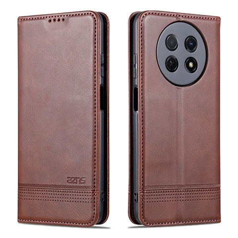 Funda de Cuero Cartera con Soporte Carcasa YZ1 para Huawei Nova Y91 Marron