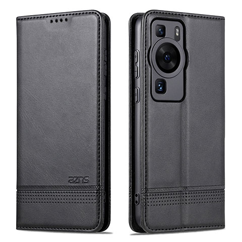 Funda de Cuero Cartera con Soporte Carcasa YZ1 para Huawei P60 Negro