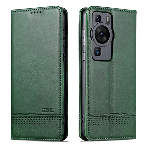 Funda de Cuero Cartera con Soporte Carcasa YZ1 para Huawei P60 Pro Verde