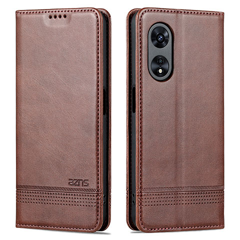 Funda de Cuero Cartera con Soporte Carcasa YZ1 para Oppo A58 5G Marron