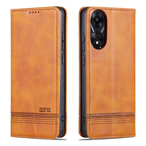 Funda de Cuero Cartera con Soporte Carcasa YZ1 para Oppo A78 4G Marron Claro