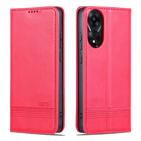 Funda de Cuero Cartera con Soporte Carcasa YZ1 para Oppo A78 4G Rosa Roja