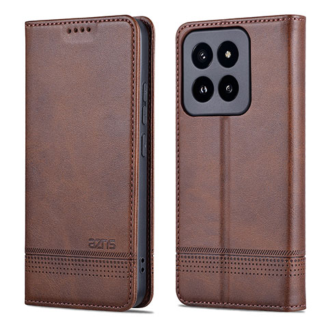 Funda de Cuero Cartera con Soporte Carcasa YZ1 para Xiaomi Mi 14 5G Marron