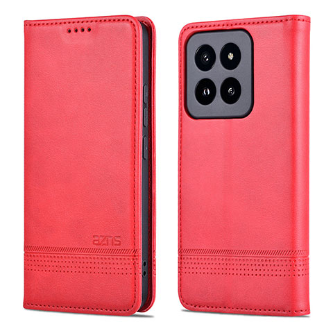 Funda de Cuero Cartera con Soporte Carcasa YZ1 para Xiaomi Mi 14 Pro 5G Rosa Roja