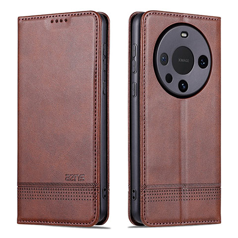 Funda de Cuero Cartera con Soporte Carcasa YZ2 para Huawei Mate 60 Marron