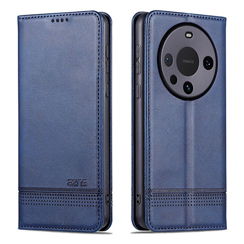 Funda de Cuero Cartera con Soporte Carcasa YZ2 para Huawei Mate 60 Pro Azul