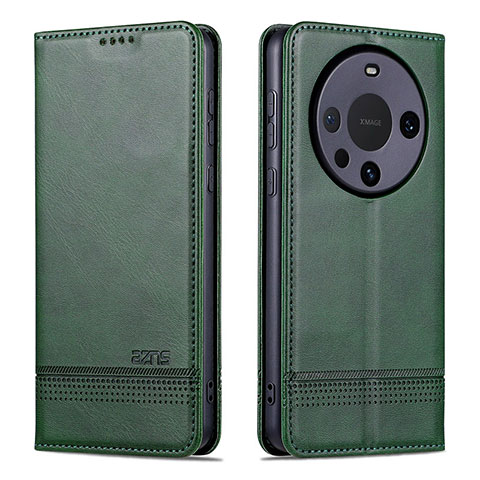 Funda de Cuero Cartera con Soporte Carcasa YZ2 para Huawei Mate 60 Verde