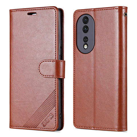 Funda de Cuero Cartera con Soporte Carcasa YZ3 para Huawei Honor 90 5G Marron