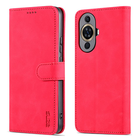 Funda de Cuero Cartera con Soporte Carcasa YZ5 para Huawei Nova 11 Rosa Roja