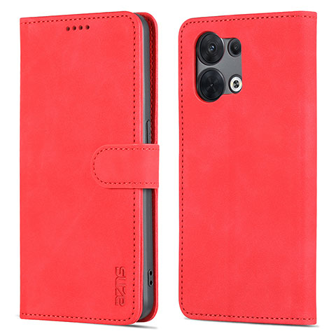 Funda de Cuero Cartera con Soporte Carcasa YZ5 para Oppo Reno9 5G Rosa Roja