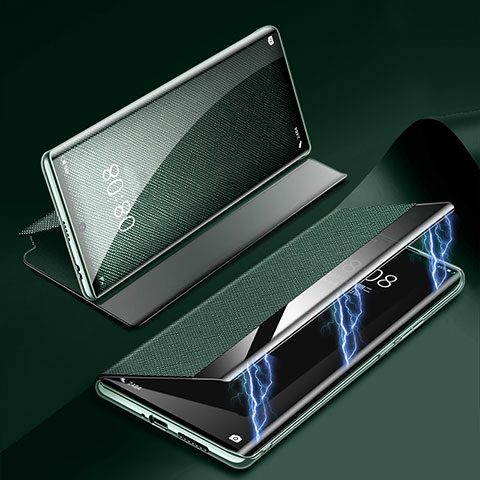 Funda de Cuero Cartera con Soporte Carcasa Z01 para Huawei P60 Pro Verde