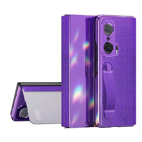 Funda de Cuero Cartera con Soporte Carcasa ZL1 para Huawei Honor Magic V 5G Morado