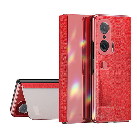 Funda de Cuero Cartera con Soporte Carcasa ZL1 para Huawei Honor Magic V 5G Rojo