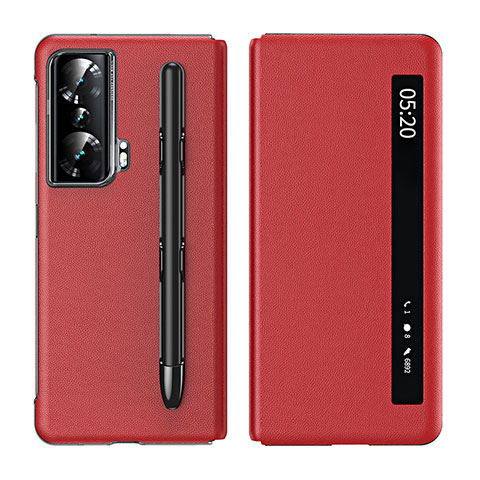 Funda de Cuero Cartera con Soporte Carcasa ZL1 para Huawei Honor Magic Vs 5G Rojo