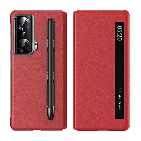 Funda de Cuero Cartera con Soporte Carcasa ZL1 para Huawei Honor Magic Vs Ultimate 5G Rojo