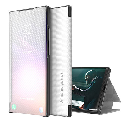 Funda de Cuero Cartera con Soporte Carcasa ZL1 para Samsung Galaxy A32 4G Plata