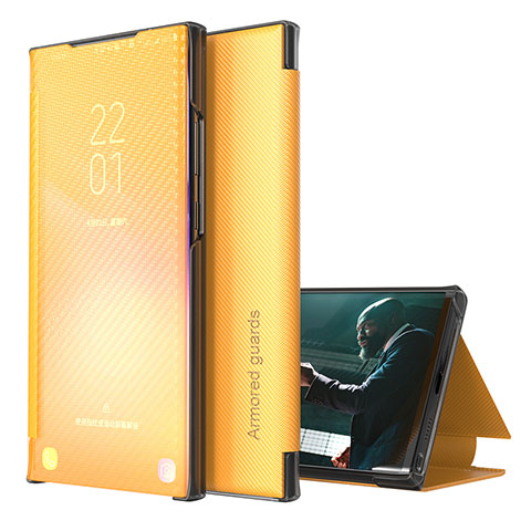 Funda de Cuero Cartera con Soporte Carcasa ZL1 para Samsung Galaxy A50S Amarillo