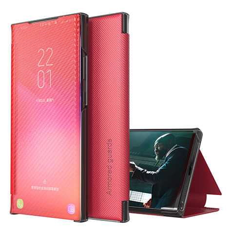 Funda de Cuero Cartera con Soporte Carcasa ZL1 para Samsung Galaxy A51 5G Rojo