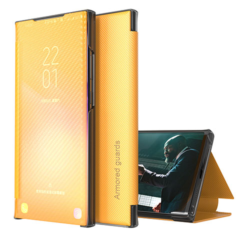 Funda de Cuero Cartera con Soporte Carcasa ZL1 para Samsung Galaxy M31 Prime Edition Amarillo