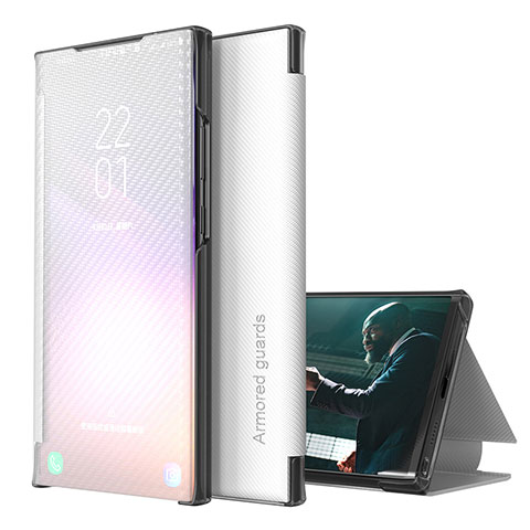 Funda de Cuero Cartera con Soporte Carcasa ZL1 para Samsung Galaxy M62 4G Plata