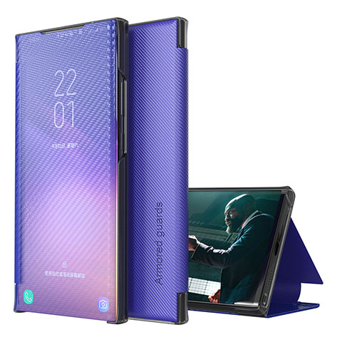 Funda de Cuero Cartera con Soporte Carcasa ZL1 para Samsung Galaxy S22 Ultra 5G Morado