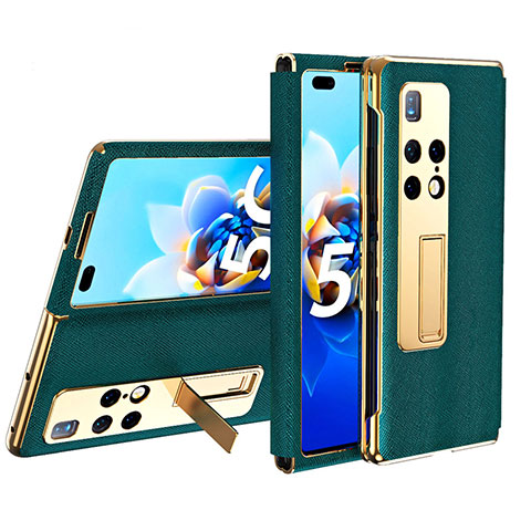 Funda de Cuero Cartera con Soporte Carcasa ZL2 para Huawei Mate X2 Verde