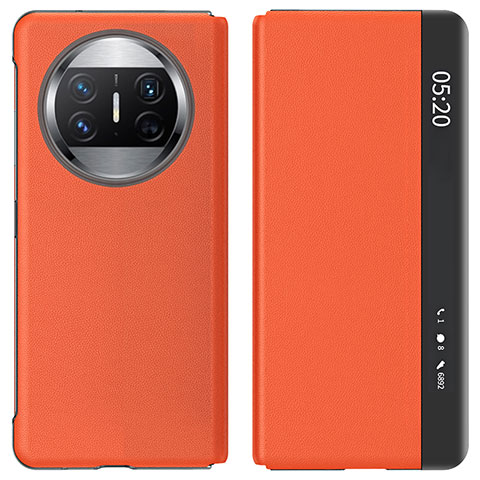 Funda de Cuero Cartera con Soporte Carcasa ZL2 para Huawei Mate X3 Naranja