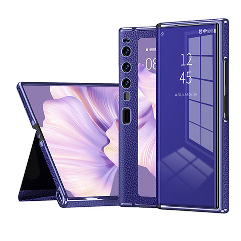 Funda de Cuero Cartera con Soporte Carcasa ZL2 para Huawei Mate Xs 2 Azul