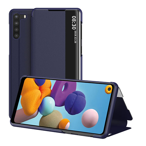 Funda de Cuero Cartera con Soporte Carcasa ZL2 para Samsung Galaxy A21 Azul