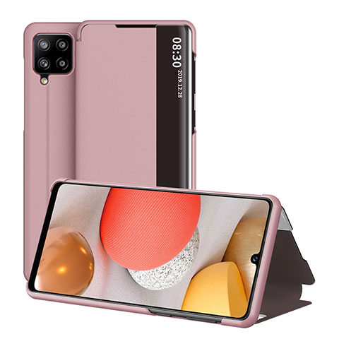 Funda de Cuero Cartera con Soporte Carcasa ZL2 para Samsung Galaxy A42 5G Oro Rosa