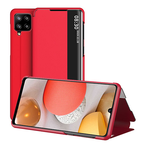 Funda de Cuero Cartera con Soporte Carcasa ZL2 para Samsung Galaxy A42 5G Rojo