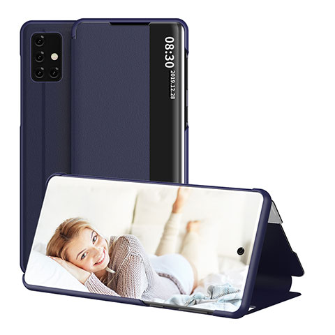 Funda de Cuero Cartera con Soporte Carcasa ZL2 para Samsung Galaxy A71 4G A715 Azul