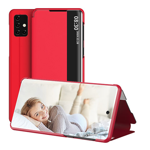 Funda de Cuero Cartera con Soporte Carcasa ZL2 para Samsung Galaxy A71 5G Rojo