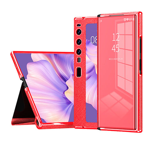 Funda de Cuero Cartera con Soporte Carcasa ZL3 para Huawei Mate Xs 2 Rojo