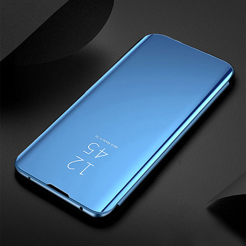 Funda de Cuero Cartera con Soporte Espejo Carcasa L01 para Samsung Galaxy A22 5G Azul