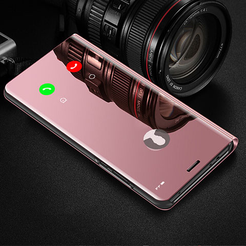 Funda de Cuero Cartera con Soporte Espejo Carcasa L01 para Xiaomi Mi 10T 5G Oro Rosa