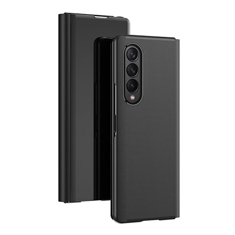 Funda de Cuero Cartera con Soporte Espejo Carcasa L02 para Samsung Galaxy Z Fold3 5G Negro