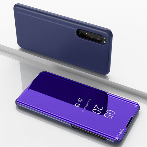 Funda de Cuero Cartera con Soporte Espejo Carcasa L03 para Sony Xperia 1 II Morado