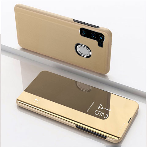 Funda de Cuero Cartera con Soporte Espejo Carcasa L04 para Samsung Galaxy A11 Oro