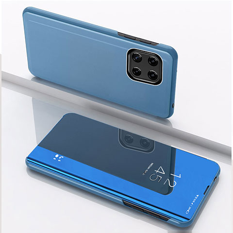 Funda de Cuero Cartera con Soporte Espejo Carcasa L04 para Samsung Galaxy A22 5G Azul