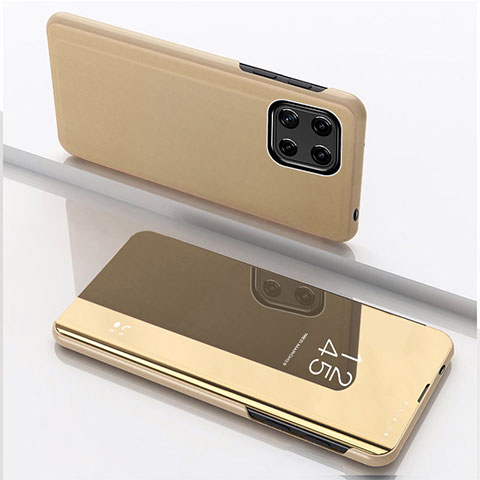 Funda de Cuero Cartera con Soporte Espejo Carcasa L04 para Samsung Galaxy A22 5G Oro