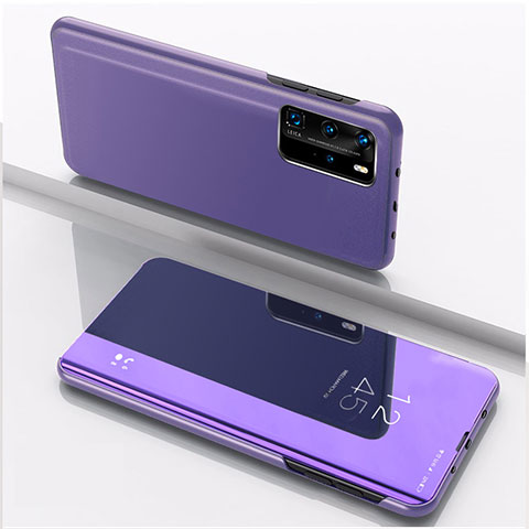 Funda de Cuero Cartera con Soporte Espejo Carcasa L04 para Xiaomi Mi 10T Pro 5G Purpura Claro