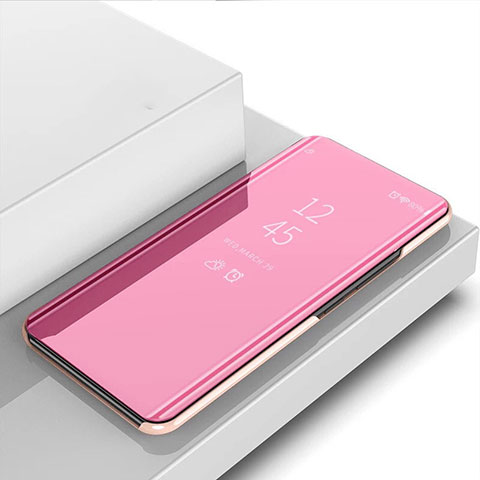 Funda de Cuero Cartera con Soporte Espejo Carcasa M01 para Oppo A52 Oro Rosa