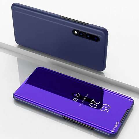 Funda de Cuero Cartera con Soporte Espejo Carcasa M01 para Samsung Galaxy A90 5G Morado