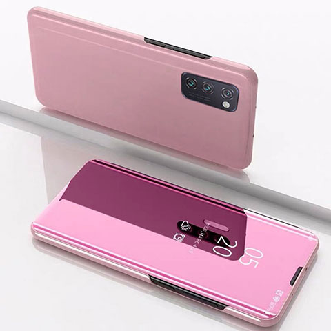 Funda de Cuero Cartera con Soporte Espejo Carcasa M02 para Huawei Honor View 30 Pro 5G Oro Rosa