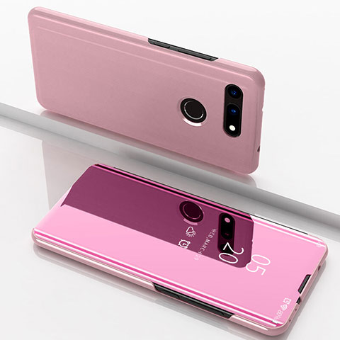 Funda de Cuero Cartera con Soporte Espejo Carcasa M03 para Huawei Honor V20 Oro Rosa