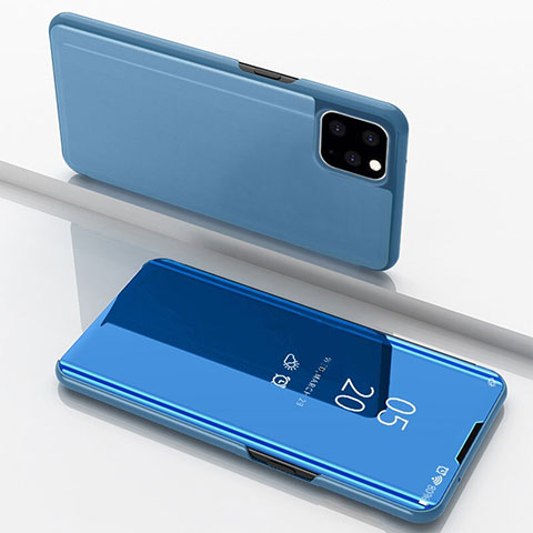 Funda de Cuero Cartera con Soporte Espejo Carcasa para Apple iPhone 11 Pro Azul Cielo