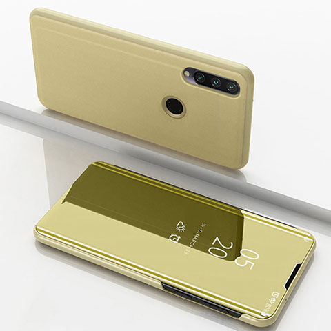 Funda de Cuero Cartera con Soporte Espejo Carcasa para Huawei Enjoy 10 Plus Oro