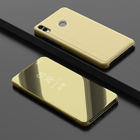 Funda de Cuero Cartera con Soporte Espejo Carcasa para Huawei Enjoy 9 Plus Oro