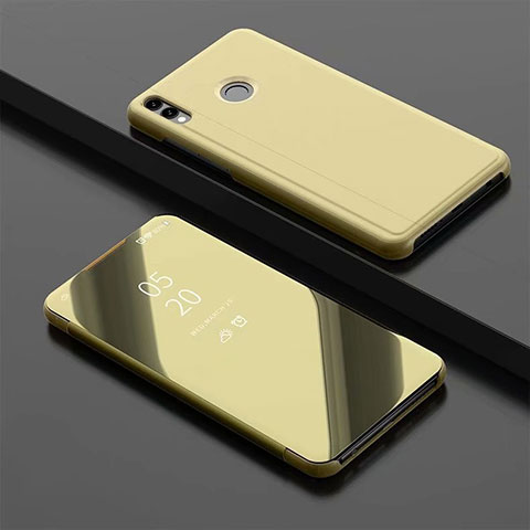 Funda de Cuero Cartera con Soporte Espejo Carcasa para Huawei Honor V10 Lite Oro